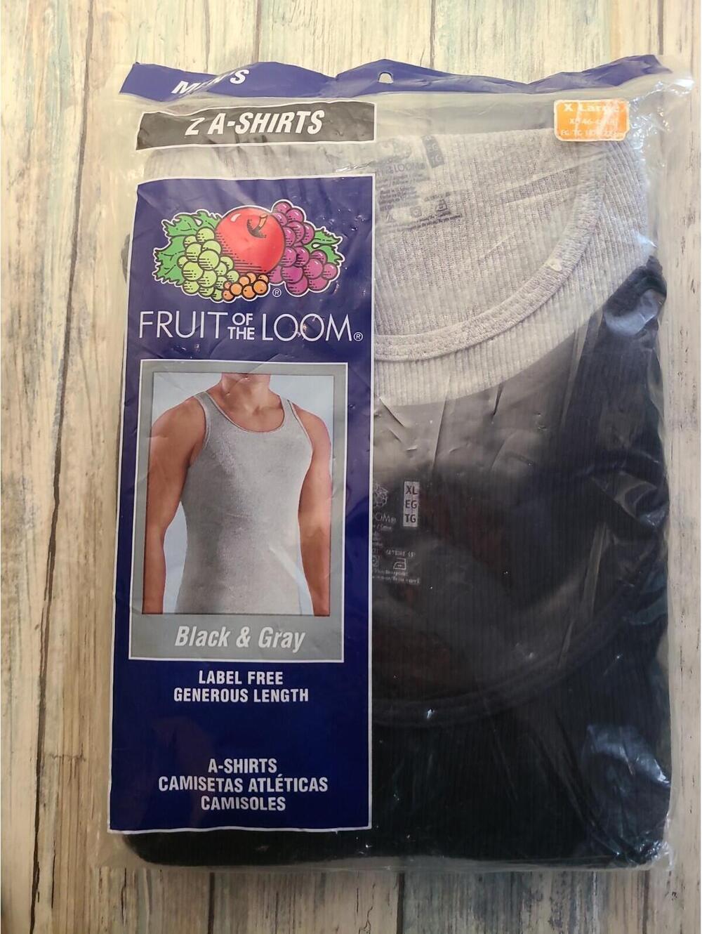 2 A-shirts Fruit Of The Loom Black And Gray Label Free 2006 Extra Large